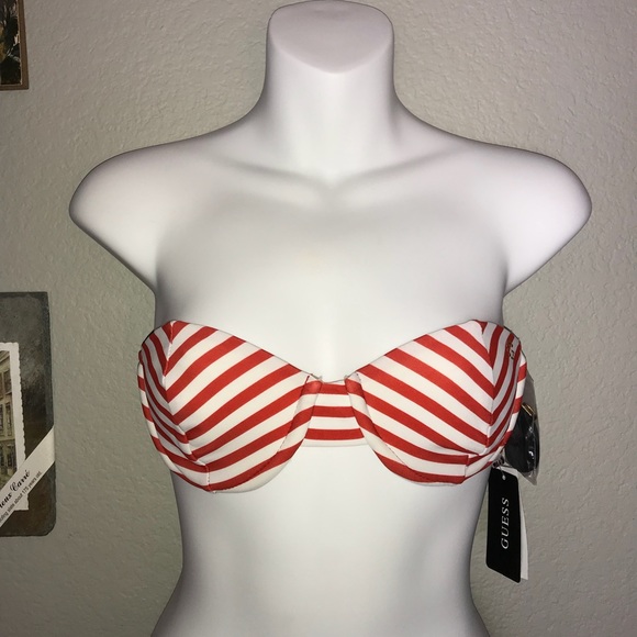 Guess Other - Guess red & white stripe bikini top